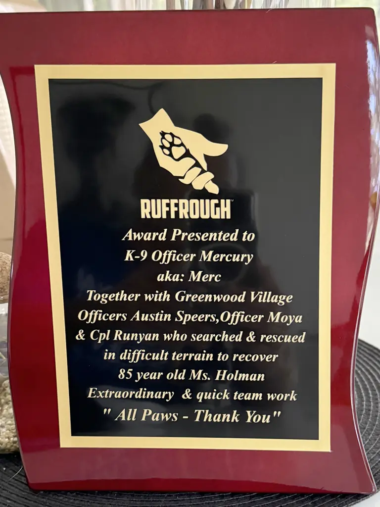 Mercury Ruff Rough Award Plaque